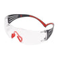 Bezpečnostné okuliare 3M™ SecureFit™ 400, červené/šedé chlopne, Scotchgard™ proti zahmlievaniu/proti poškriabaniu (K&N), číre sklá, SF401SGAF-RED-EU | Balenie (1 kus)