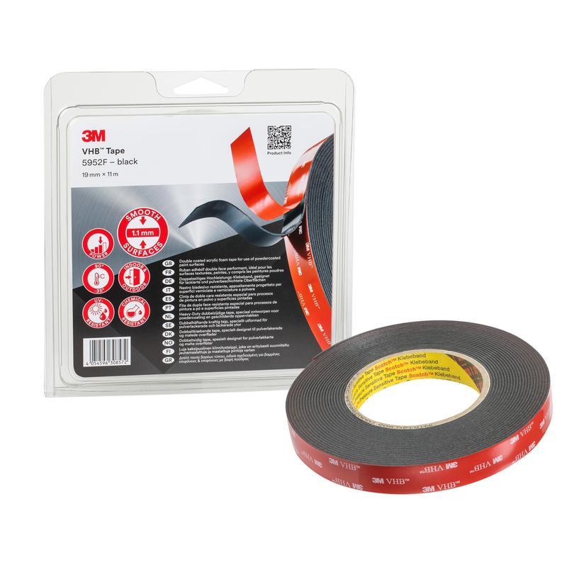 3M™ VHB™ lepiaca páska 5952F, čierna, 19 mm x 11 m, 1,1 mm | Balenie (1 rolka)