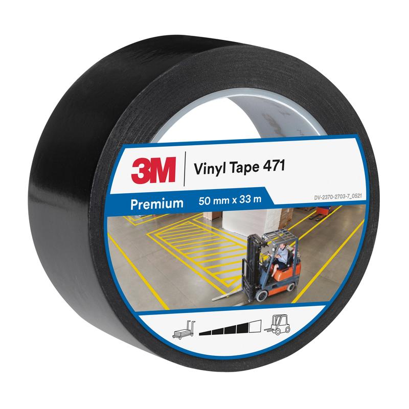 3M™ mäkká PVC páska 471, čierna, 50 mm x 33 m, 0,14 mm, jednotlivo balené | Balenie (1 rolka)