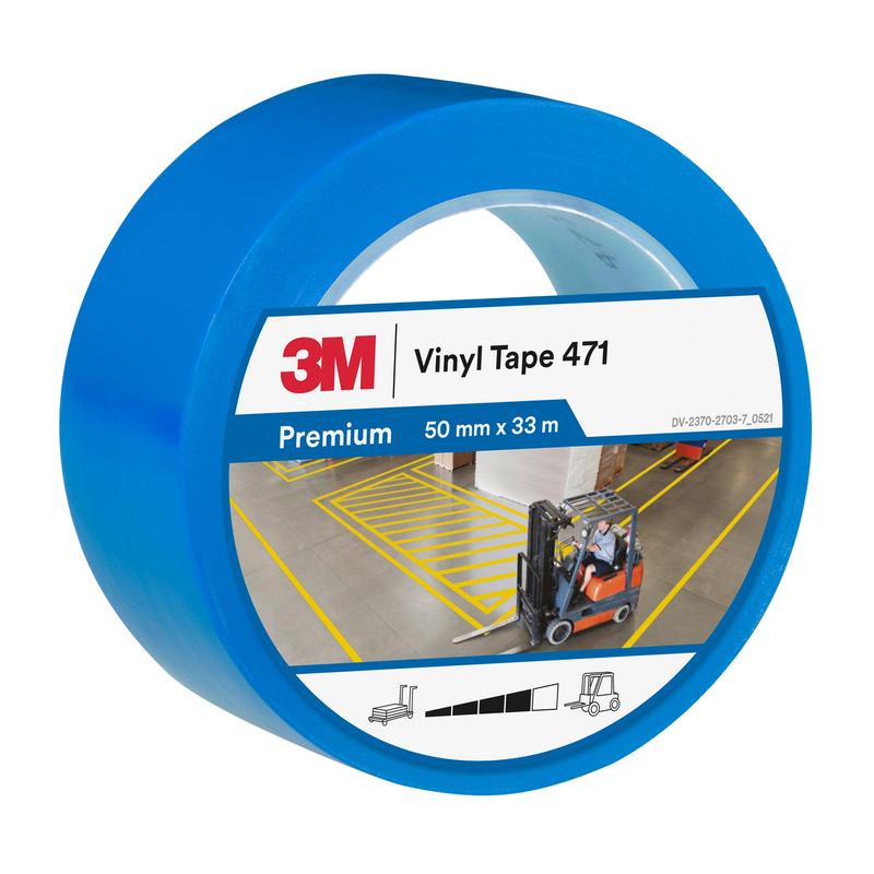 3M™ mäkká PVC páska 471, modrá, 50 mm x 33 m, 0,14 mm, jednotlivo balené | Balenie (1 rolka)