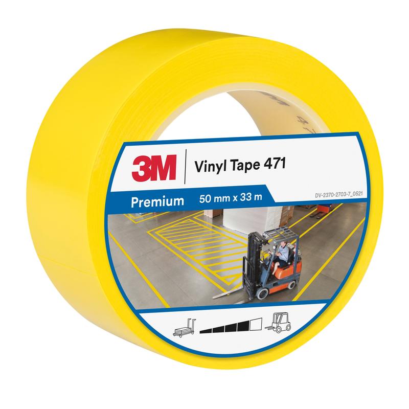 3M™ mäkká PVC páska 471, žltá, 50 mm x 33 m, 0,14 mm, jednotlivo balené | Balenie (1 rolka)