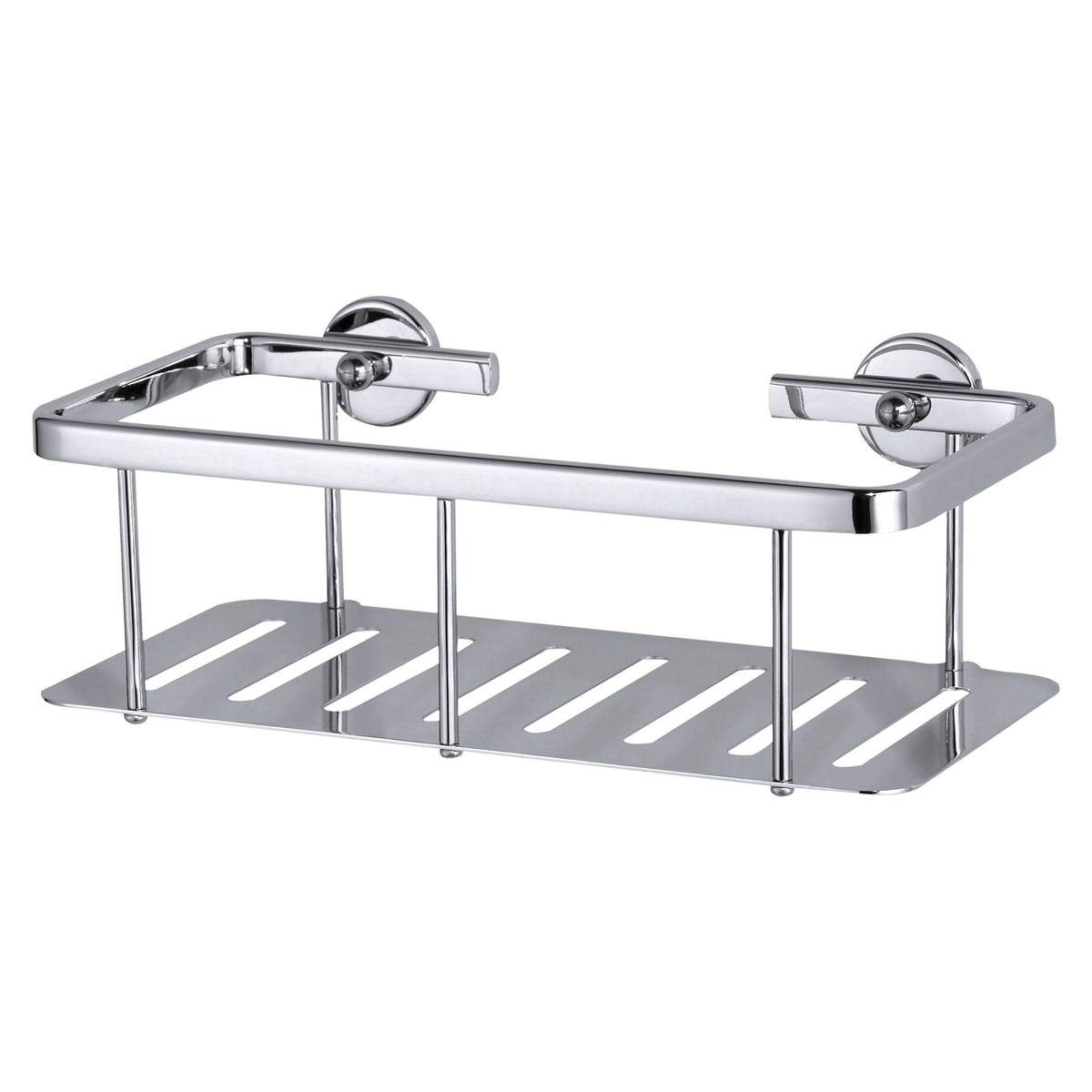 tesa ALUXX Duschablage einstöckig, Aluminium, verchromt, inkl. Klebelösung
