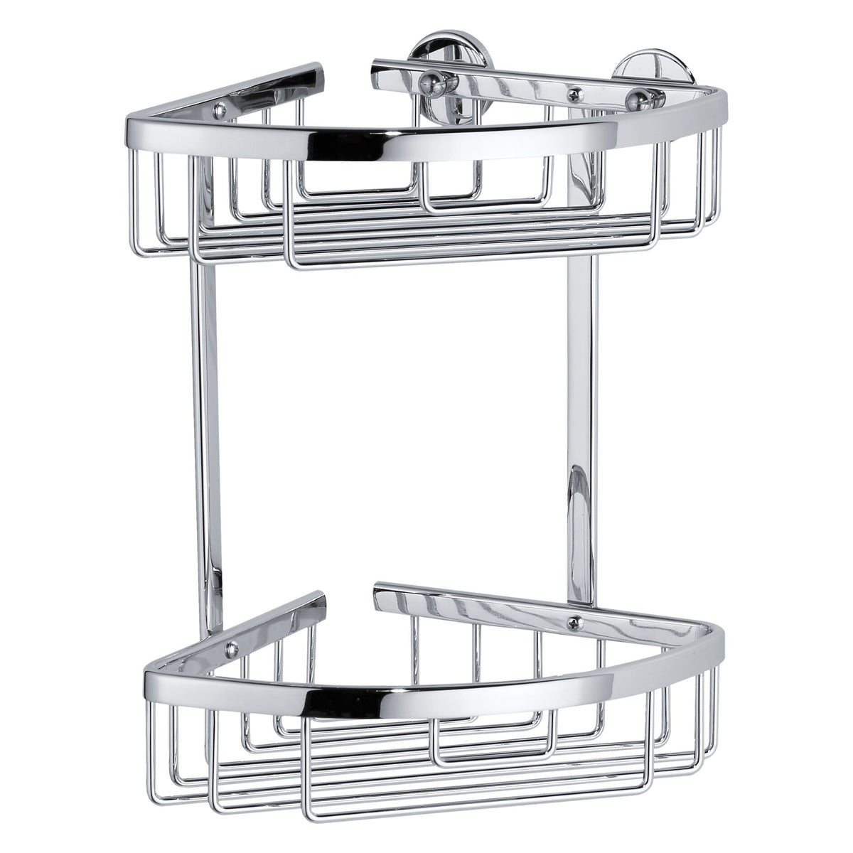 tesa ALUXX Duschablage Ecke, zweistöckig, Aluminium, verchromt, Klebelösung