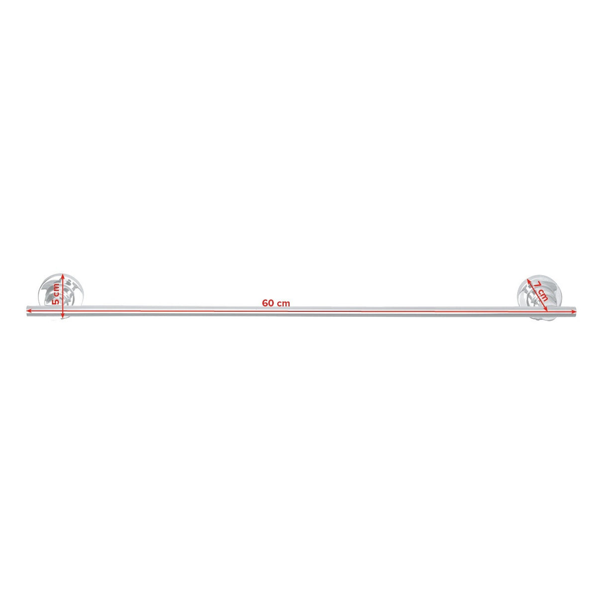 tesa Luup Handtuchhalter zum Kleben, inkl. Befestigungsset, 60cm – Abmessungen