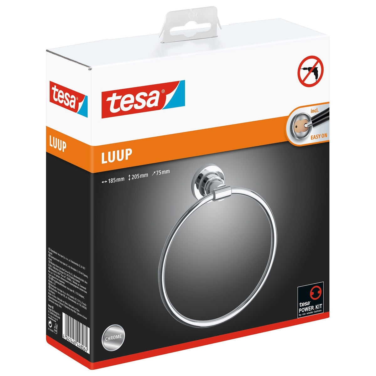 tesa Luup Handtuchring, verchromt, inkl. Klebelösung