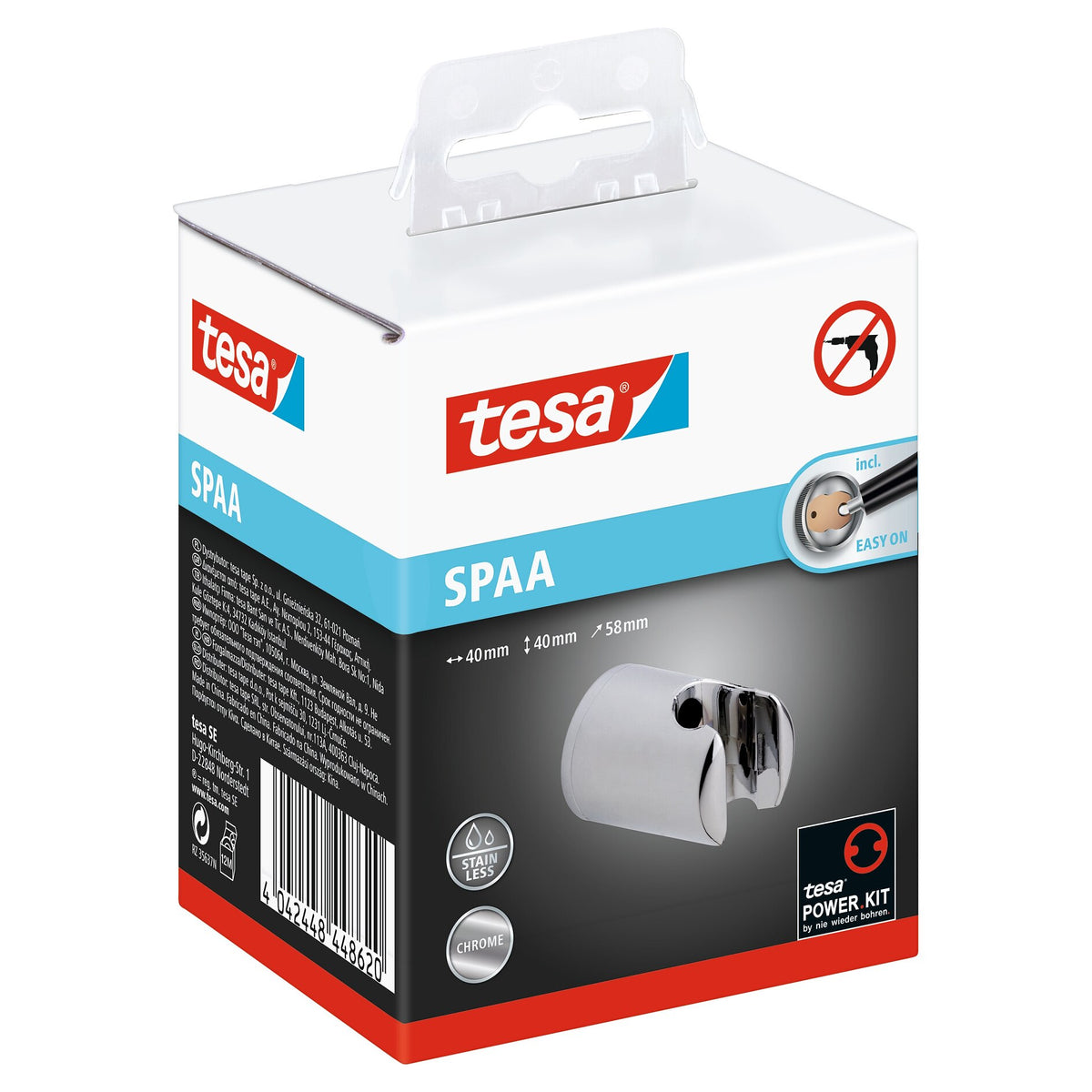 tesa SPAA Duschkopfhalterung, verchromt, inkl. Klebelösung