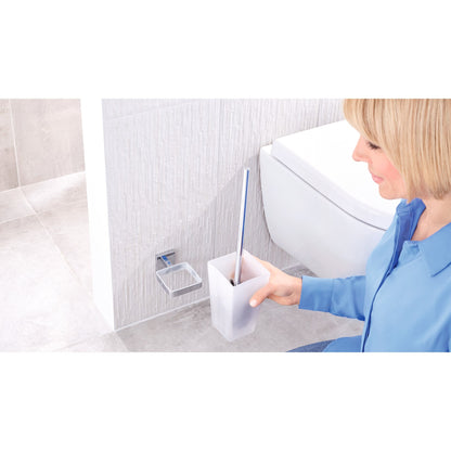 tesa DELUXXE Toilettenbürsten-Set, Metall, verchromt, inkl. Klebelösung – Anwendung