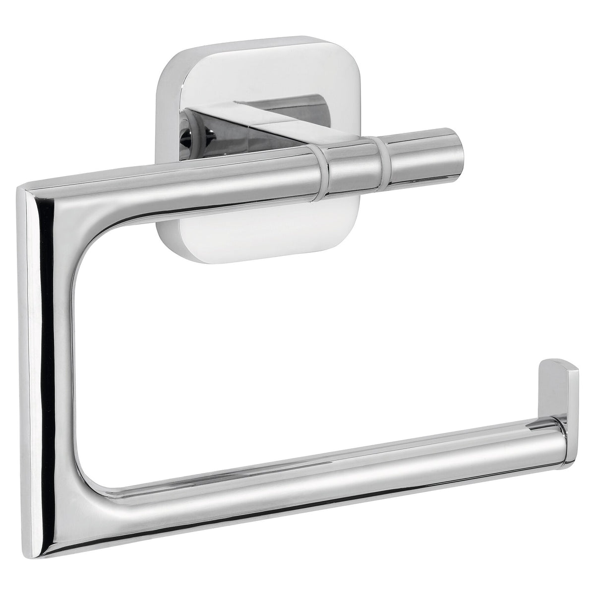 tesa ELEGAANT Toilettenpapierhalter, ohne Deckel, Metall, verchromt, inkl. Klebelösung
