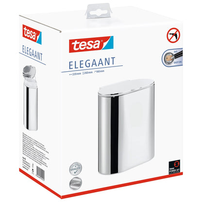 tesa ELEGAANT Kosmetikeimer, Metall, verchromt, inkl. Klebelösung