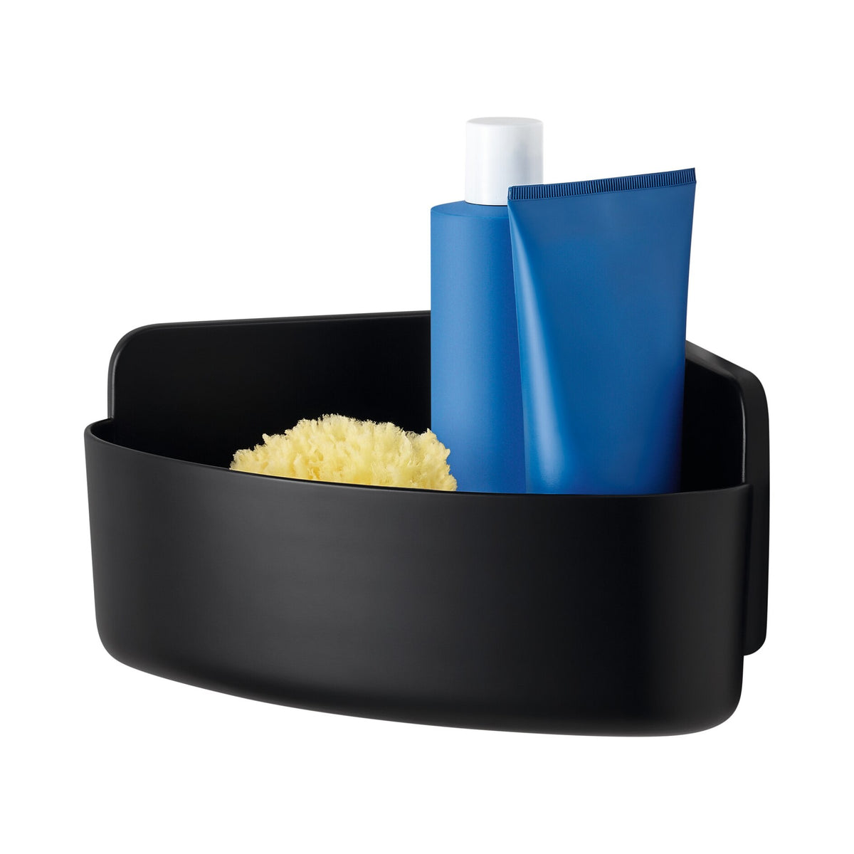 tesa LAVAA Eck-Duschkorb, mattschwarz, elegant, praktisch, platzsparend, weiß