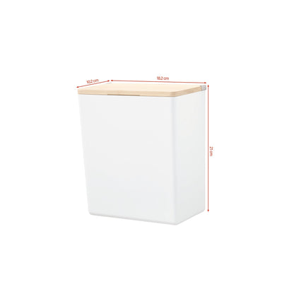 tesa BABOO Aufbewahrungsbox groß, mit Bambusdeckel, zusätzlicher Stauraum für das Bad, weiß