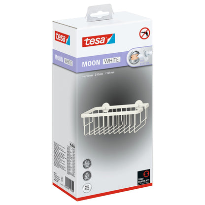 tesa MOON WHITE Duschkorb, mattweiß, für Dusche und Badewanne