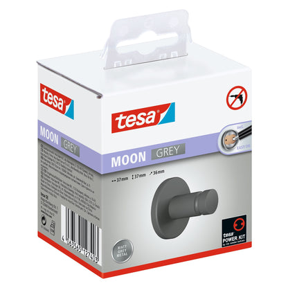 tesa MOON GREY Handtuchhaken, grau matt, inkl. Klebelösung