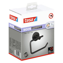 tesa MOON Graphite Toilettenpapierhalter, selbstklebend, Metall PVD-beschichtet