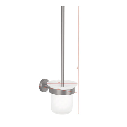 tesa MOON Graphite Toilettenbürste, selbstklebend, Metall PVD beschichtet