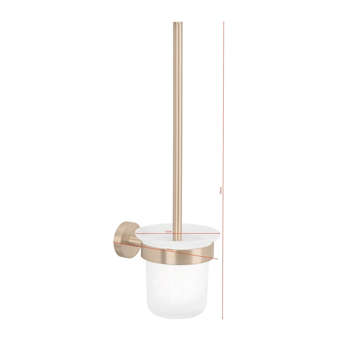 tesa MOON Bronze Toilettenbürste, selbstklebend, Metall PVD beschichtet