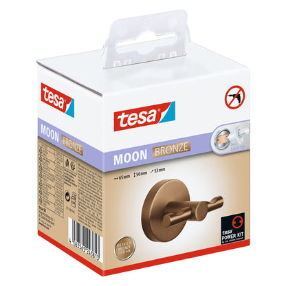 tesa MOON Bronze Bademantelhaken, selbstklebend, Metall PVD beschichtet