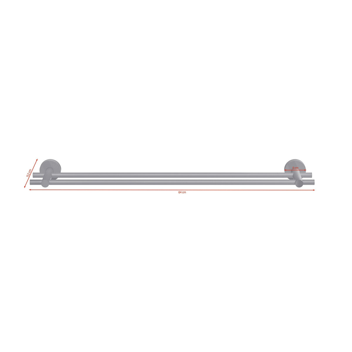 tesa MOON BLACK Handtuchstab Handtuchstange, selbstklebend, schwarz gepulvertes schwarz