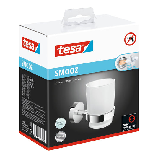 Držiak na poháre tesa SMOOZ, samolepiaci, z pochrómovaného kovu