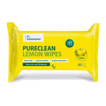 Schumacher Pureclean Lemon Wipes | Balenie (80 utierok)