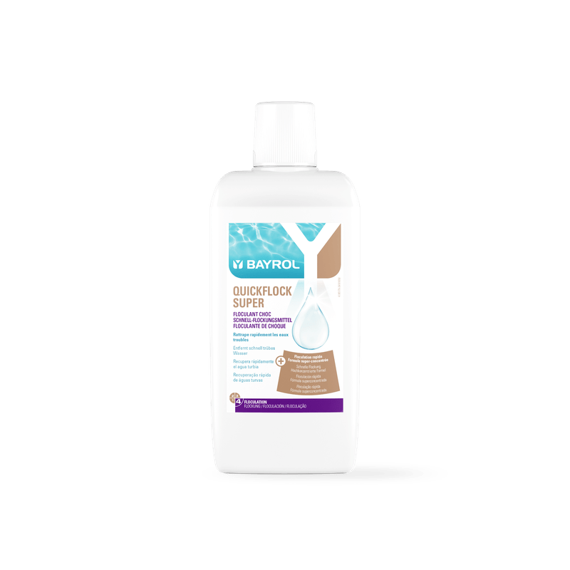 Vločkovací prostriedok BAYROL Quickflock Super 1 L na rýchle odstránenie zákalu