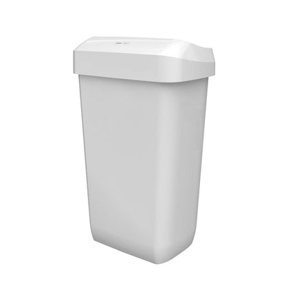 CWS ParadiseLine odpadkový kôš Paper Bin (Biely, 23 l) sa vyznačuje moderným, minimalistickým dizajnom s hladkými hranami a uzavretým vekom. Zobrazený je biely, obdĺžnikový plastový kontajner od CWS na jednoduchom bielom pozadí.