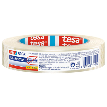 tesapack Ultra Resistant Filamentband, weiß 50 m x 25 mm