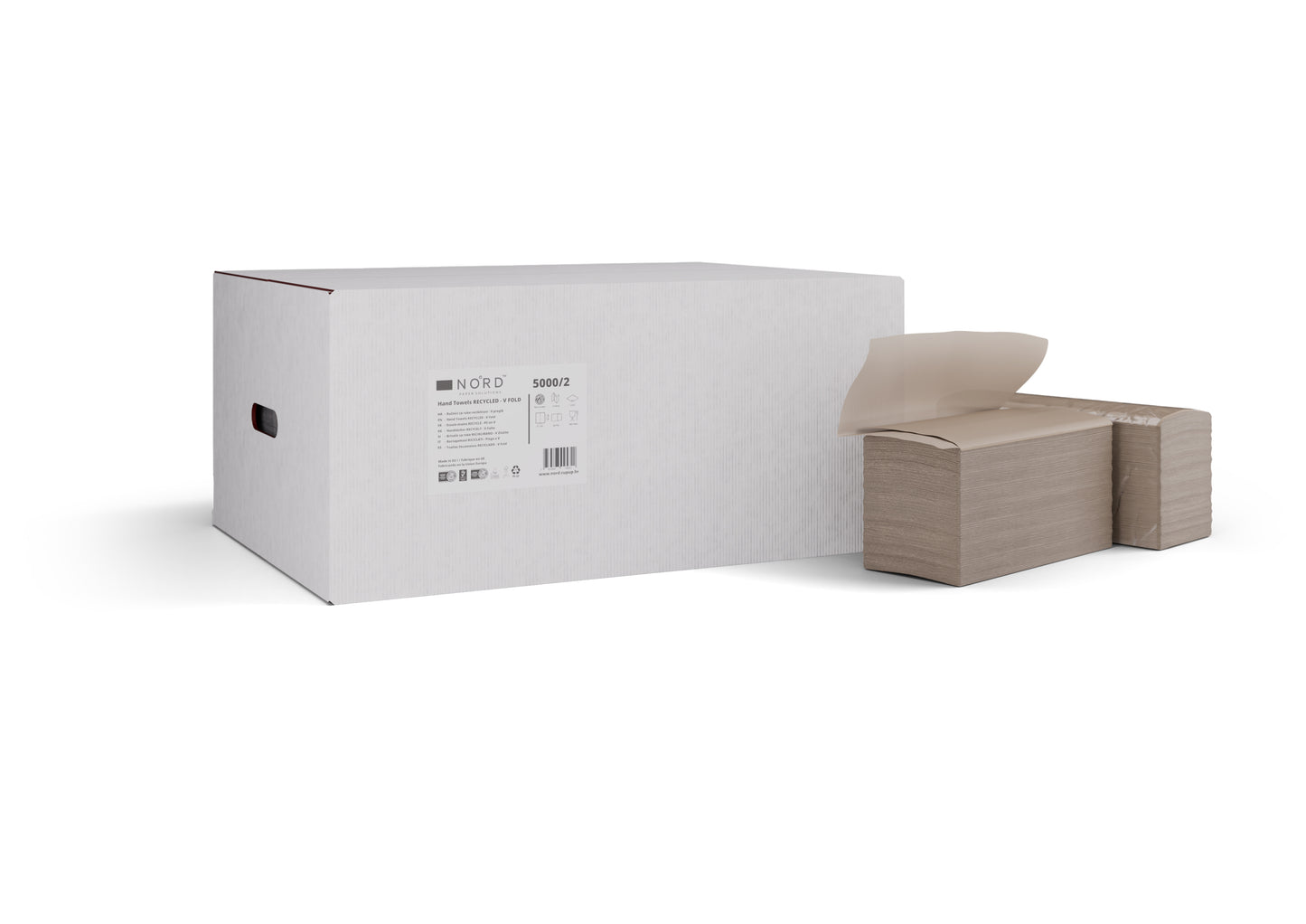 Papierové utierky, sklad do V, 23,5x21cm, hnedé, 20x250 listov | Krabica (20 balení)