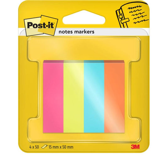Post-it® Page Marker, Poptimistic Collection od 3M Deutschland GmbH, obsahuje 4 bloky po 50 listoch (15 mm x 50 mm) v rôznych farbách a je dodávaný v balení (1 kus), ktoré je 100% PEFC-certifikované (SGSCH-PEFC-COC-110078).