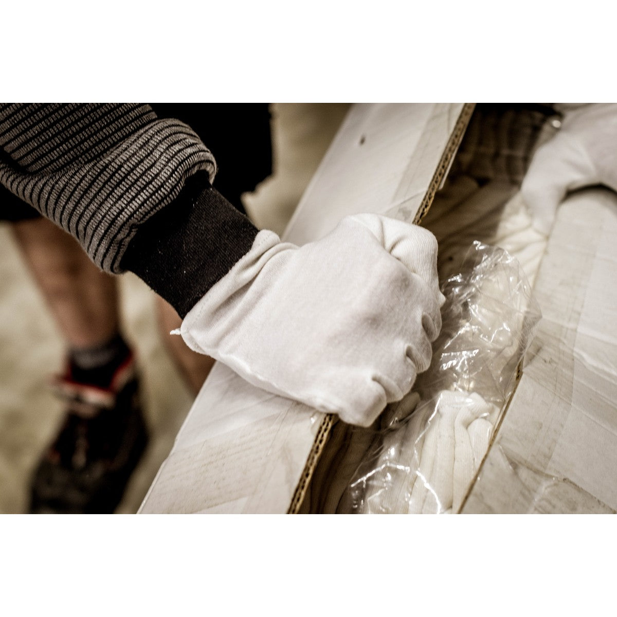 NITRAS bavlnené džersejové rukavice, biele, OEKO-TEX bavlnený džersej | Balenie (12 párov)