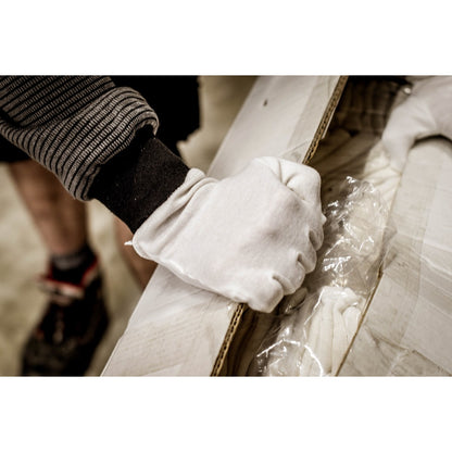 NITRAS bavlnené džersejové rukavice, biele, OEKO-TEX bavlnený džersej | Balenie (12 párov)