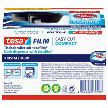 tesa Easy Cut Tischabroller Compact, schwarz kristall-klar, 10 m x 15 mm