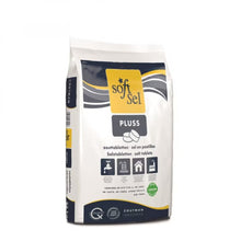 Bielo-žltý 25-kg vak s nápisom "Solné tablety" na zmäkčovanie vody je s viacjazyčným textom, symbolmi priemyselného použitia a značkou "Diversey Deutschland GmbH & Co. OHG" na dne.