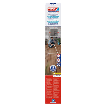 tesa FALT Faltbarer Aluminiumrahmen, teleskopierbar, für Türen, 100 x 220 cm weiß