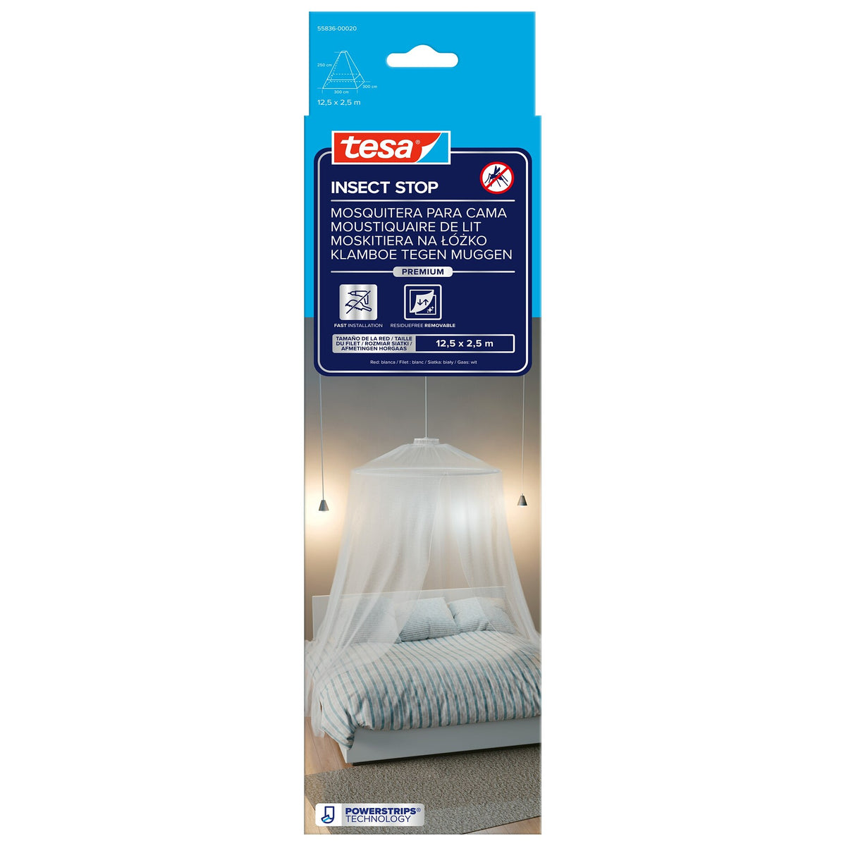 tesa INSECT STOP Moskito Bettnetz Premium, weiß