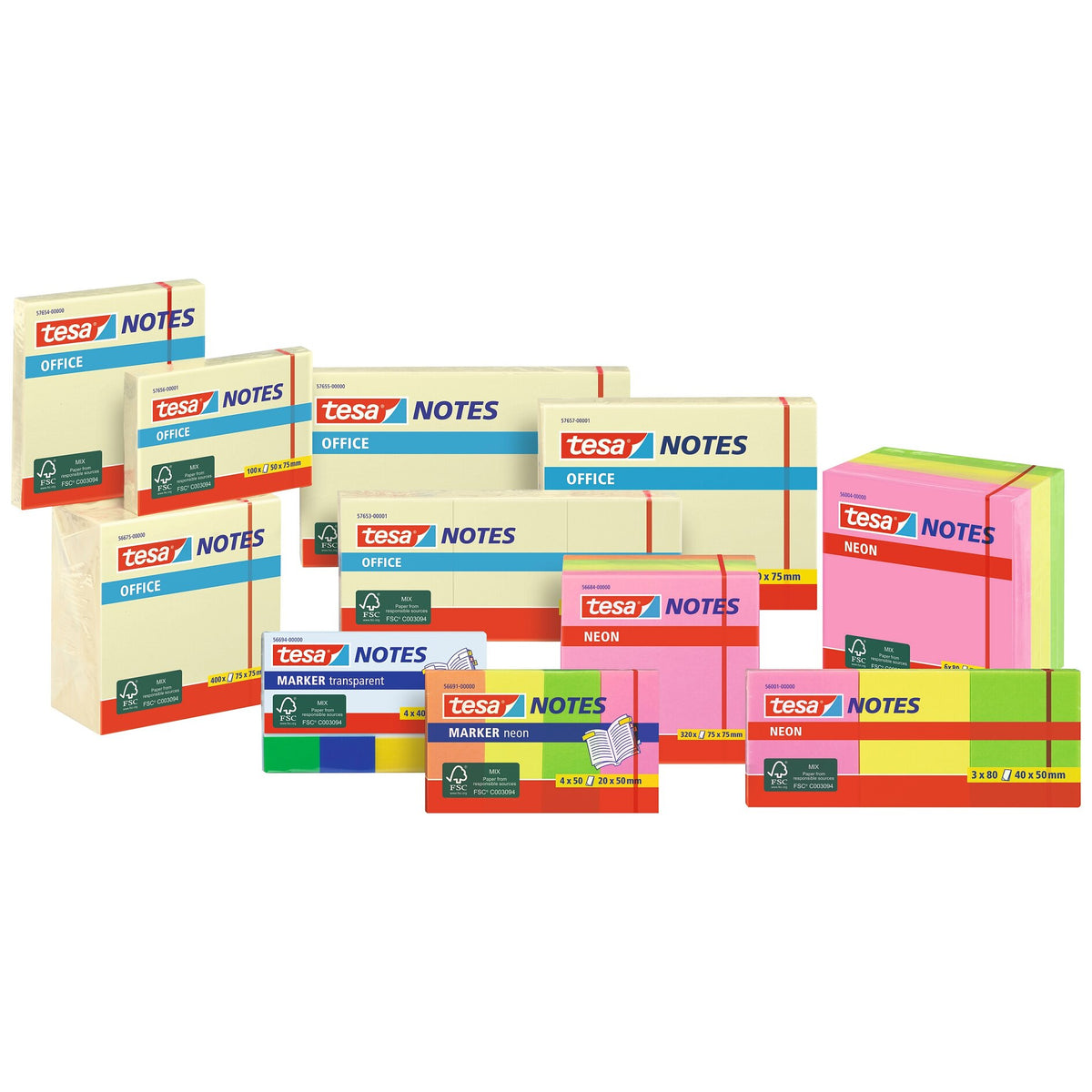 tesa Neon Notes Klebezettel – Sortiment