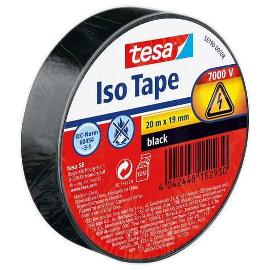 Izolačná páska tesa SPVC pre elektrické zariadenia, čierna, 20 m x 19 mm