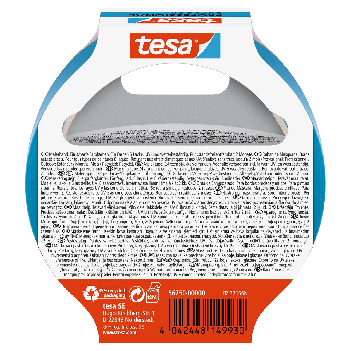 tesa Professional Outdoor Malerband, blau 25 m x 25 mm