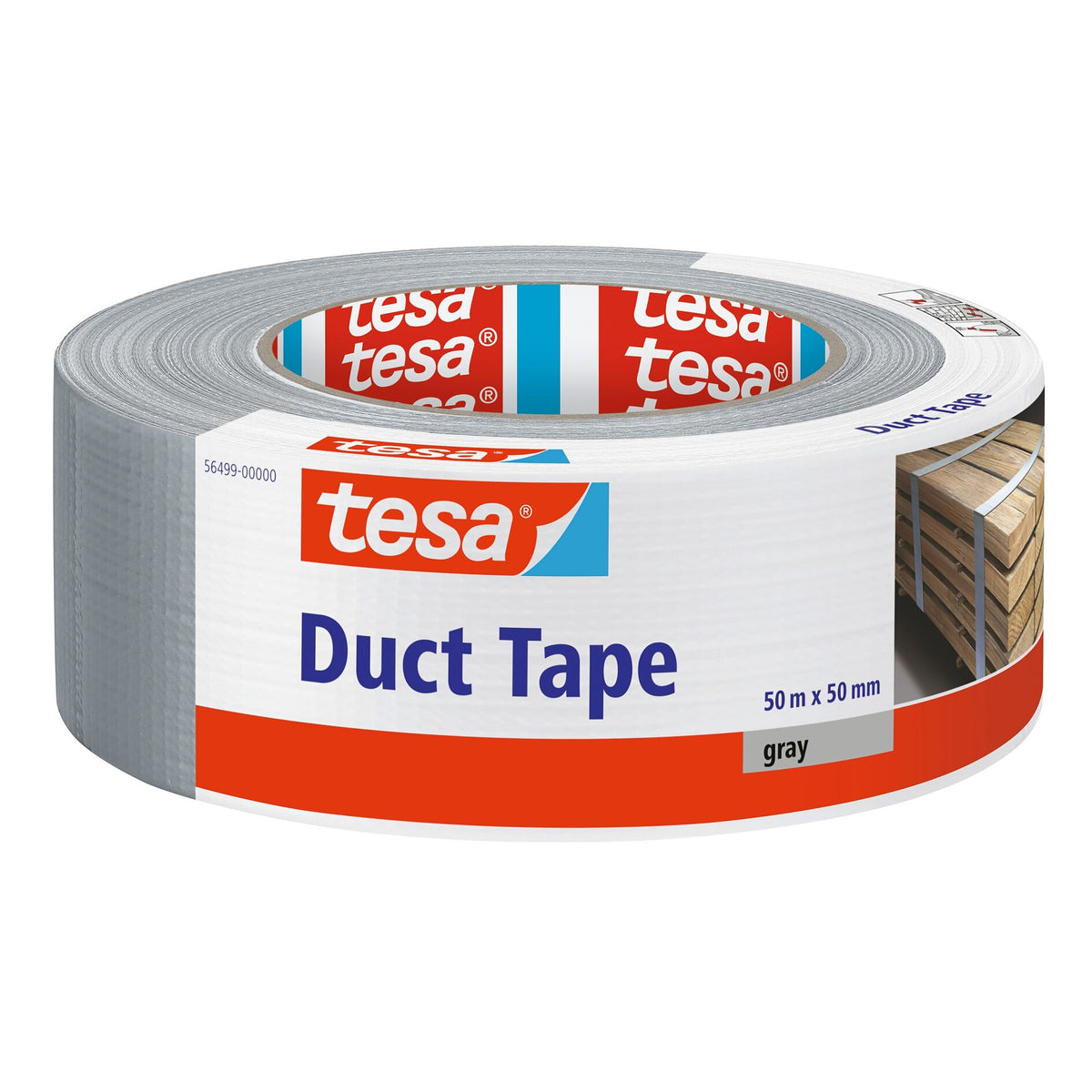 tesa >60% Recycled Plastic Allzweck-Klebeband, 50 m x 50 mm, grau