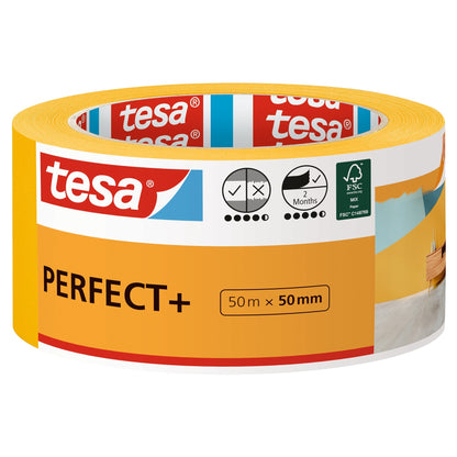 tesa Perfect+ Malerband, orange 50 m x 50 mm