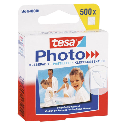 Lepiace podložky tesa Photo, biele, obojstranné, 500 kusov