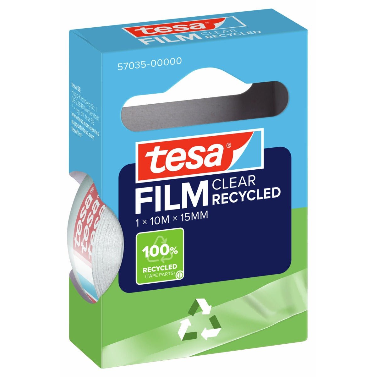 tesafilm CLEAR RECYCLED, 10 m x 15 mm, priehľadná, 1 rolka