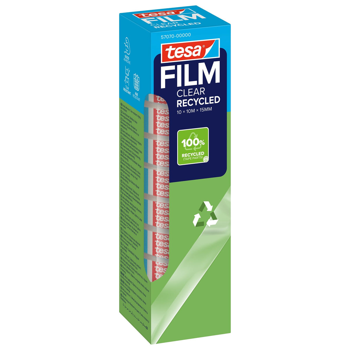 tesafilm CLEAR RECYCLED, transparent, 10 m x 15 mm