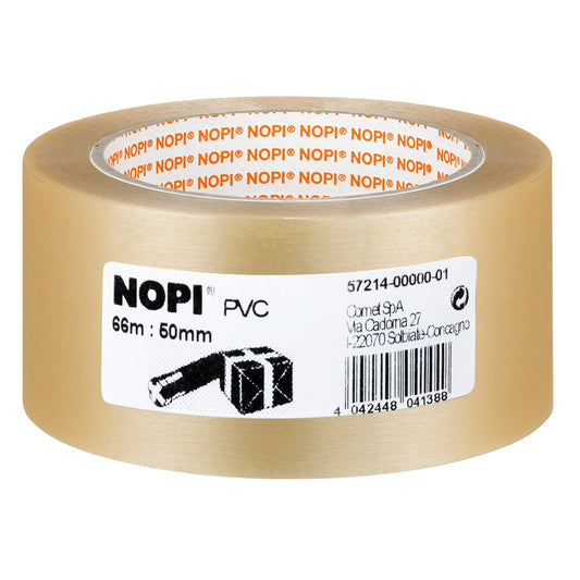 tesa NOPI Packband, 66 m x 50 mm, PVC transparent
