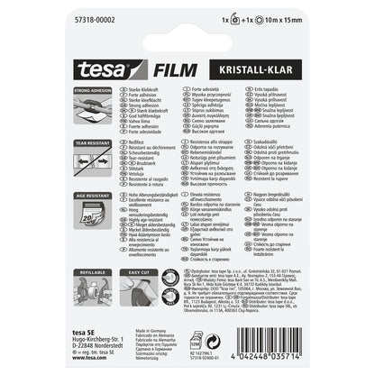 tesafilm kristall-klar, transparent 10 m x 15 mm