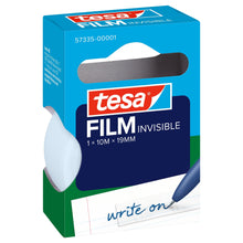 tesafilm INVISIBLE, matná biela, v zavesenej skladacej krabičke, 10 m x 19 mm