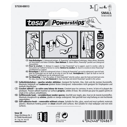 tesa Powerstrips Haken Small Classic weiß
