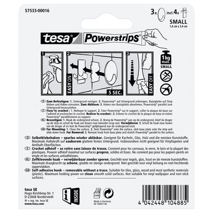 tesa Powerstrips Haken Small Oval weiß