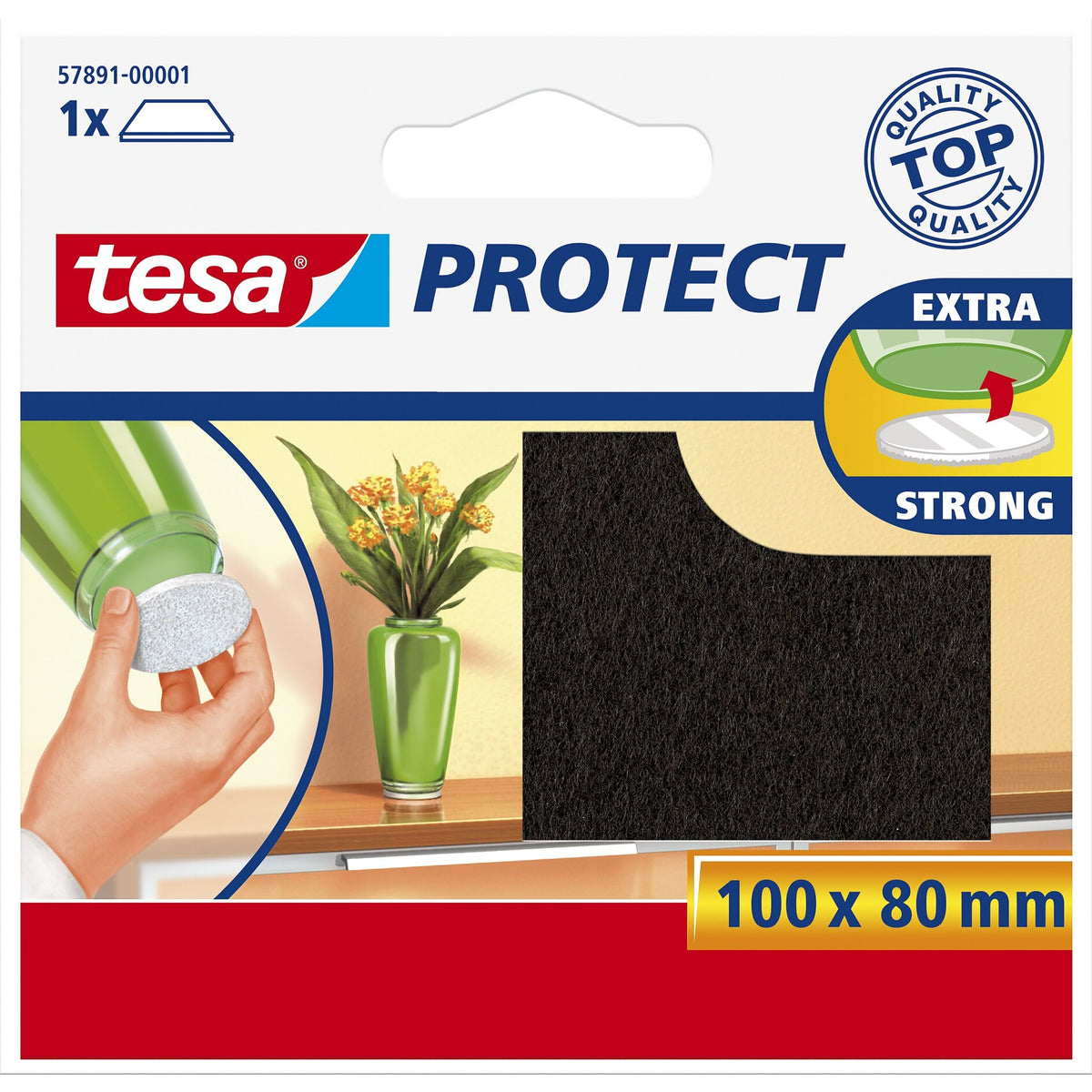 tesa Protect Filzgleiter, braun 100 x 80 mm