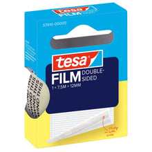 tesafilm DOUBLE-SIDED, priehľadná, v zavesenej skladacej krabičke, 7,5 m x 12 mm